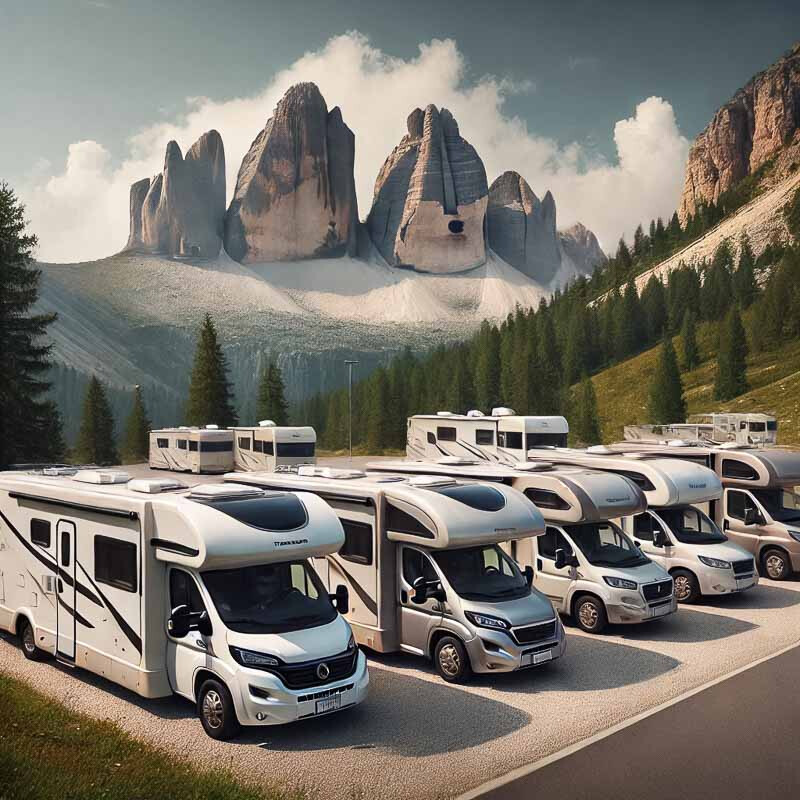 KI generiertes Bild - Camper unterhalb der drei Zinnen