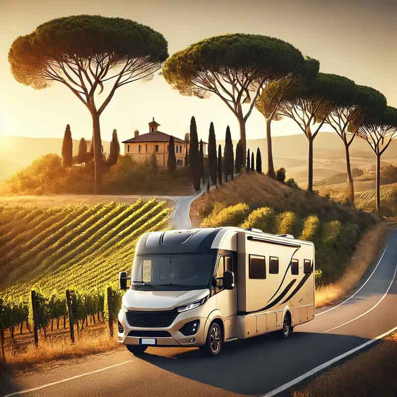 KI generiertes Bild - Camper im der Toskana