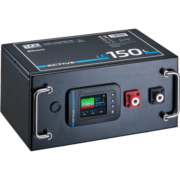 150 Ah ective 150L BT 12V LiFePO4 Untersitzbatterie mit BMX Monitor für Wechselrichter bis 3200 Watt