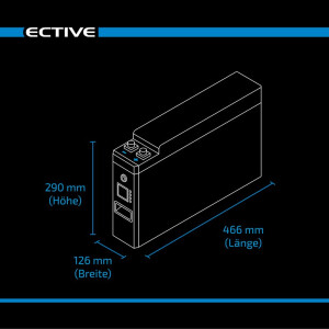 ECTIVE LC 120 SLIM BT+heating 12V LiFePO4 Lithium Versorgungsbatterie 120Ah