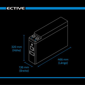 ECTIVE LC 200 SLIM BT+heating 12V LiFePO4 Lithium Versorgungsbatterie 200Ah