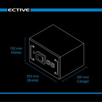 150 Ah ective 150L  LT  Low Temperature BT 12V LiFePO4 Untersitzbatterie mit BMX Monitor, Heizung - für Wechselrichter bis 3200 Watt