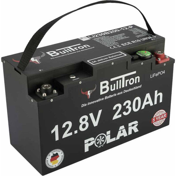 230Ah BullTron® Polar LiFePO4 DIN Untersitz -- 5A aktiver Balancer, Heizung, Smart BMS & Bluetooth App