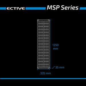 MSP 90 BLACK monikristallines Solarmodul 90Wp ECTIVE, 1350 x 335 x 35mm