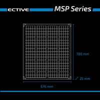 MSP 100s Black Monokristallines Solarmodul 100Wp von ECTIVE, 780 x 676 x 25 mm