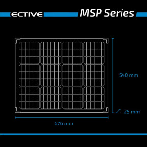 MSP 70 Black Monokristallines Solarmodul ECTIVE 70Wp,  540 x 676 x 25 mm