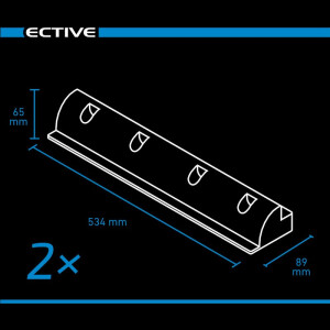 ECTIVE 2-teilig lange Haltespoiler für gerahmte Solarmodule (weiß)