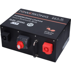 200 Ah LiFePO4 mit  GPS Tracking in Werkstatt-Qualität von Powerkönig®️ 10.000 Zyklen