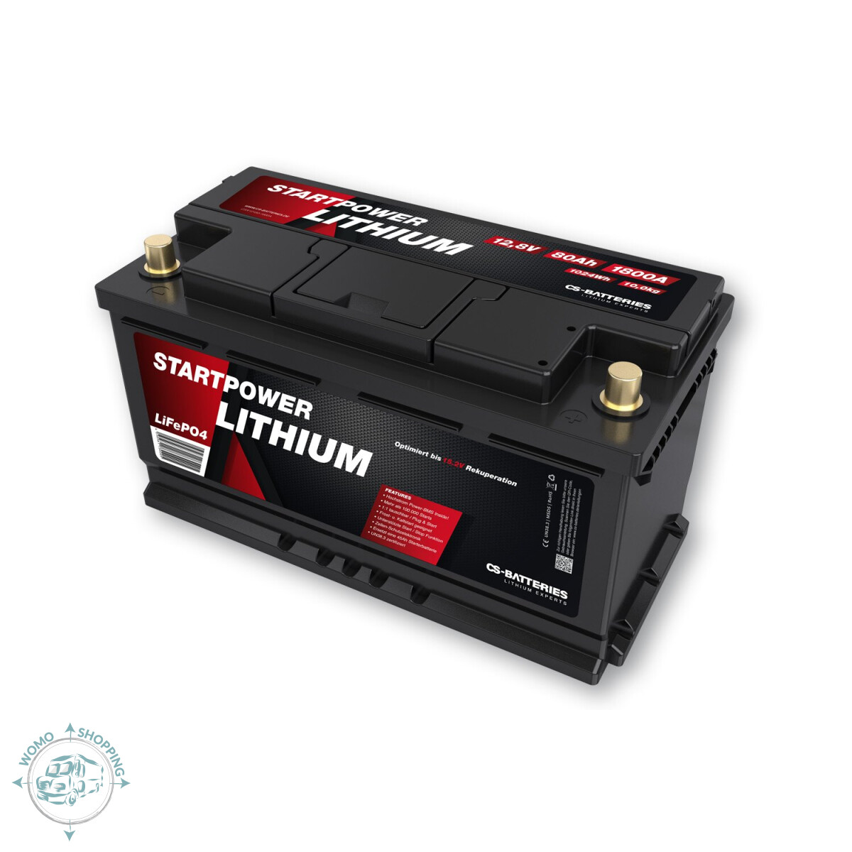 80 Ah langlebige Lithium Starter Batterie - 5000 Zyklen